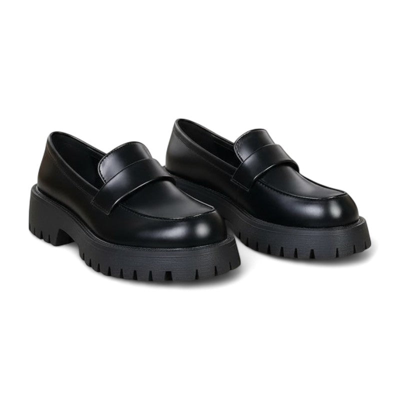 Matte Black Platform Moccasins