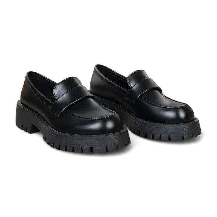 Matte Black Platform Moccasins