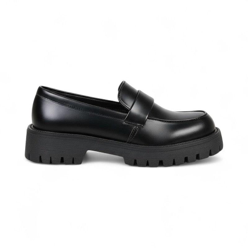 Matte Black Platform Moccasins