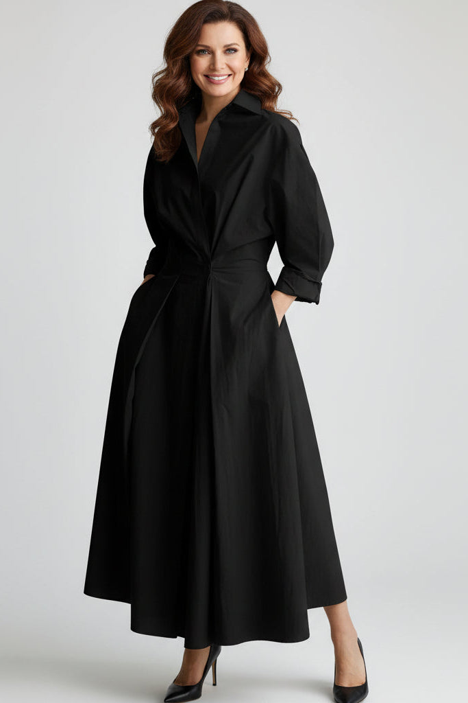 Olga | Chic Coat-Style Maxi Dress