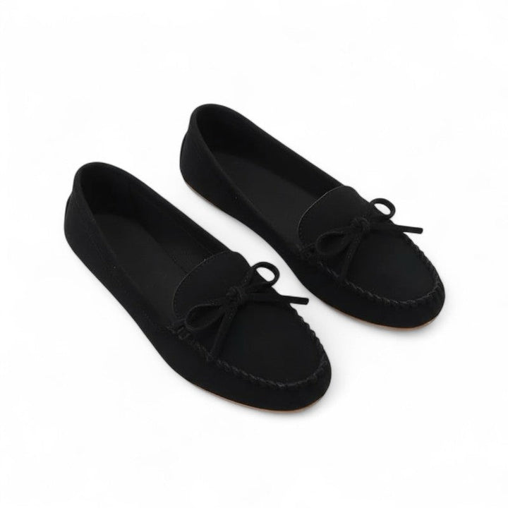 Elegant Bow-Embellished Moccasins