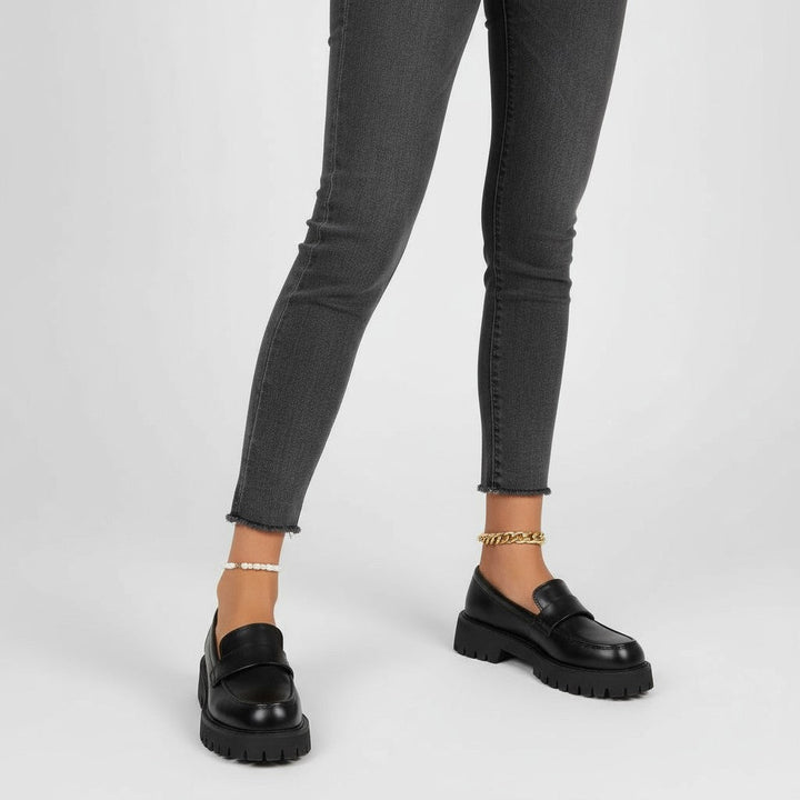 Matte Black Platform Moccasins