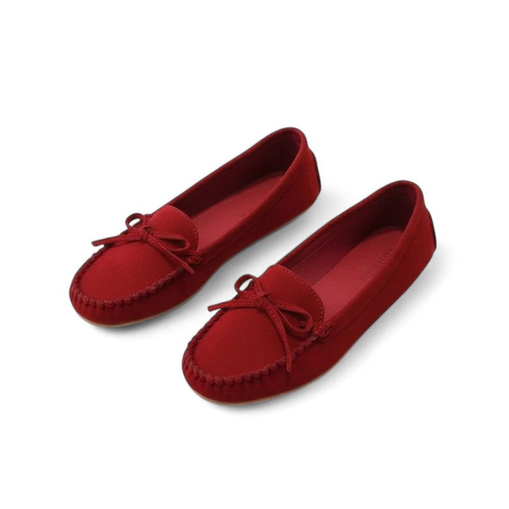Elegant Bow-Embellished Moccasins