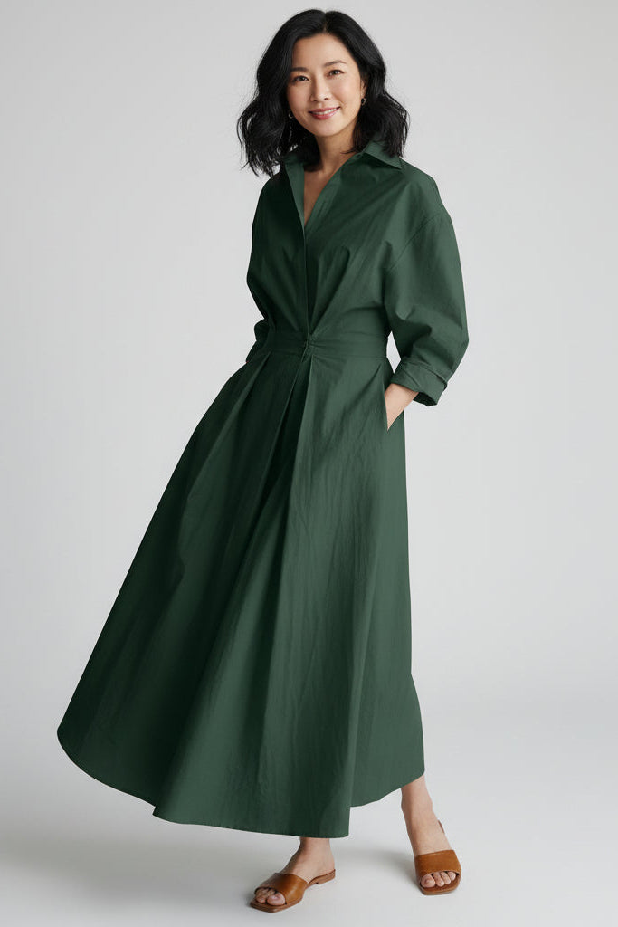 Olga | Chic Coat-Style Maxi Dress