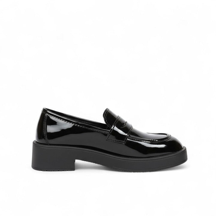 Glossy High-Sole Loafers