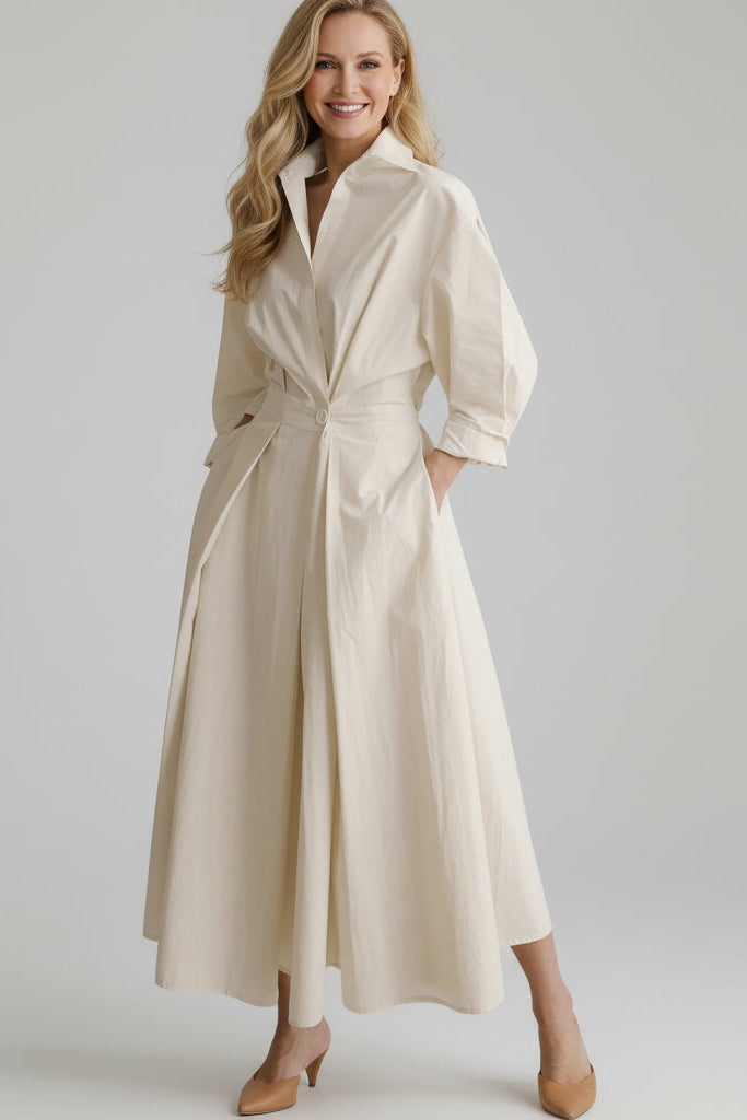Olga | Chic Coat-Style Maxi Dress
