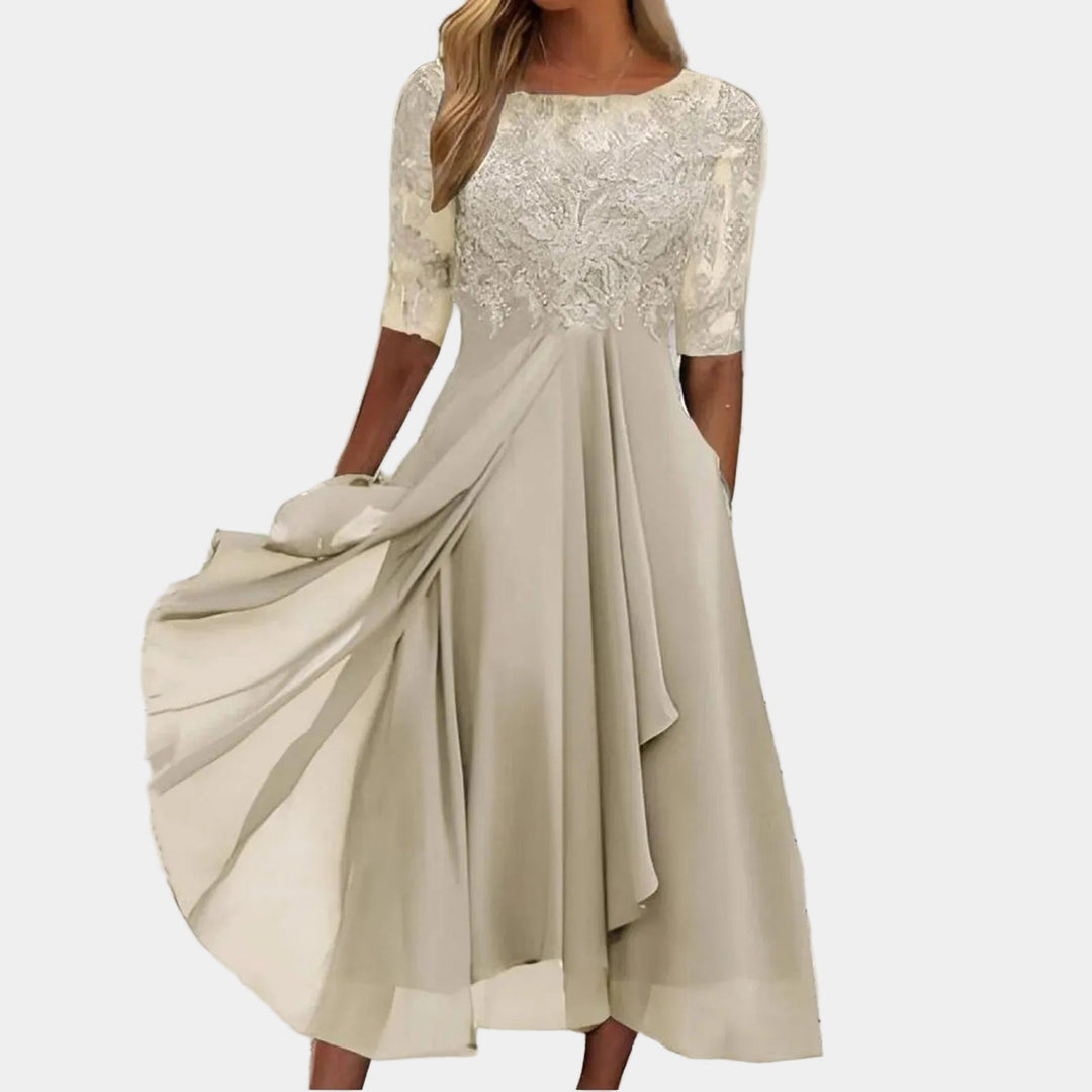 VICTORIA | Graceful Lace Dress Featuring a Flared Skirt