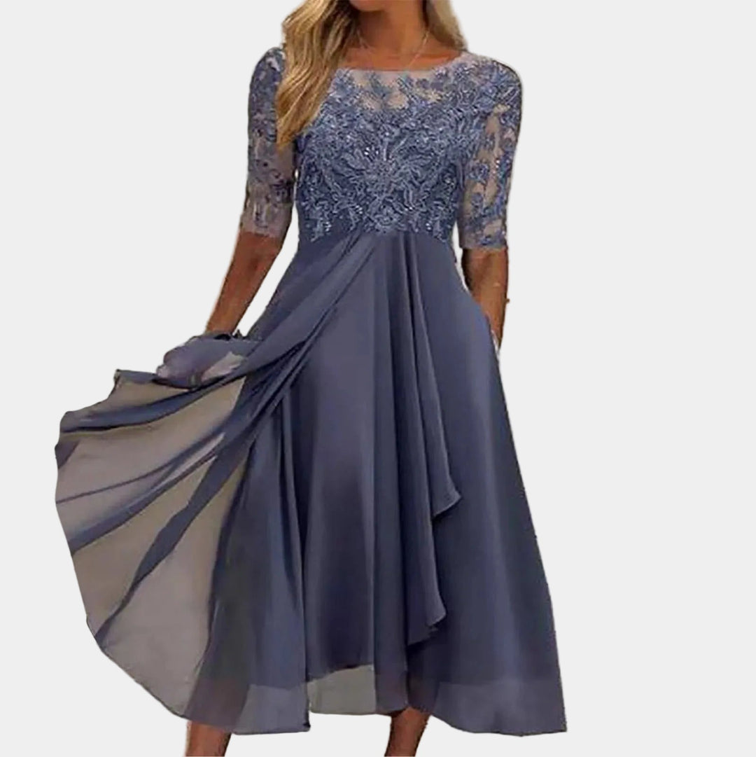 VICTORIA | Graceful Lace Dress Featuring a Flared Skirt