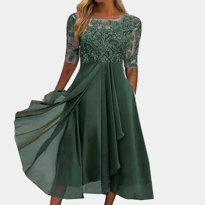 VICTORIA | Graceful Lace Dress Featuring a Flared Skirt