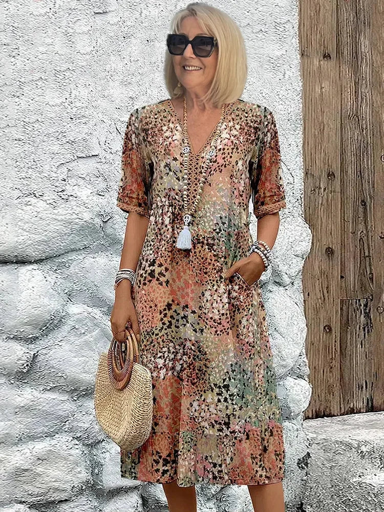 Lina | Airy Dress with V Neckline