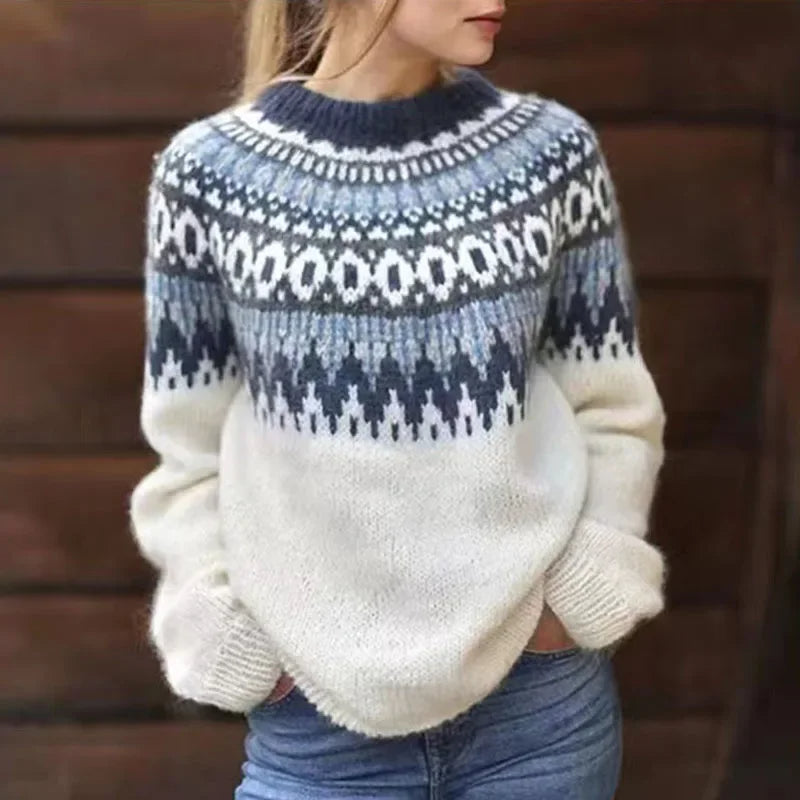 Artisan-Inspired Knitted Sweater with Vibrant Multicolor Design