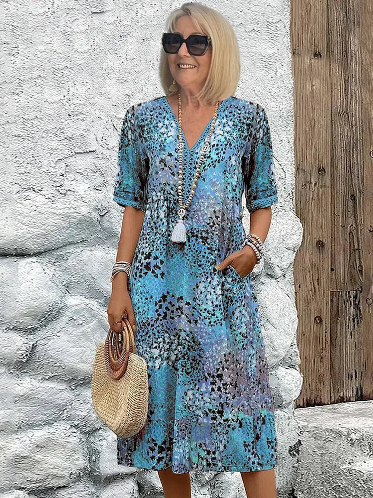 Lina | Airy Dress with V Neckline