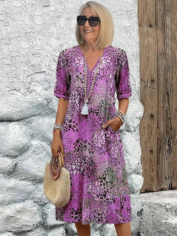 Lina | Airy Dress with V Neckline