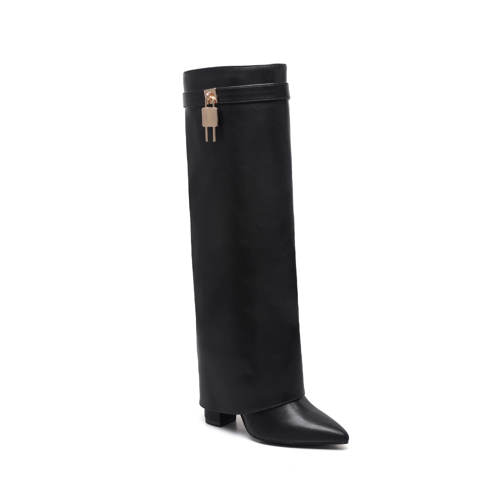 Elegant Pointed Toe High Zip Boots