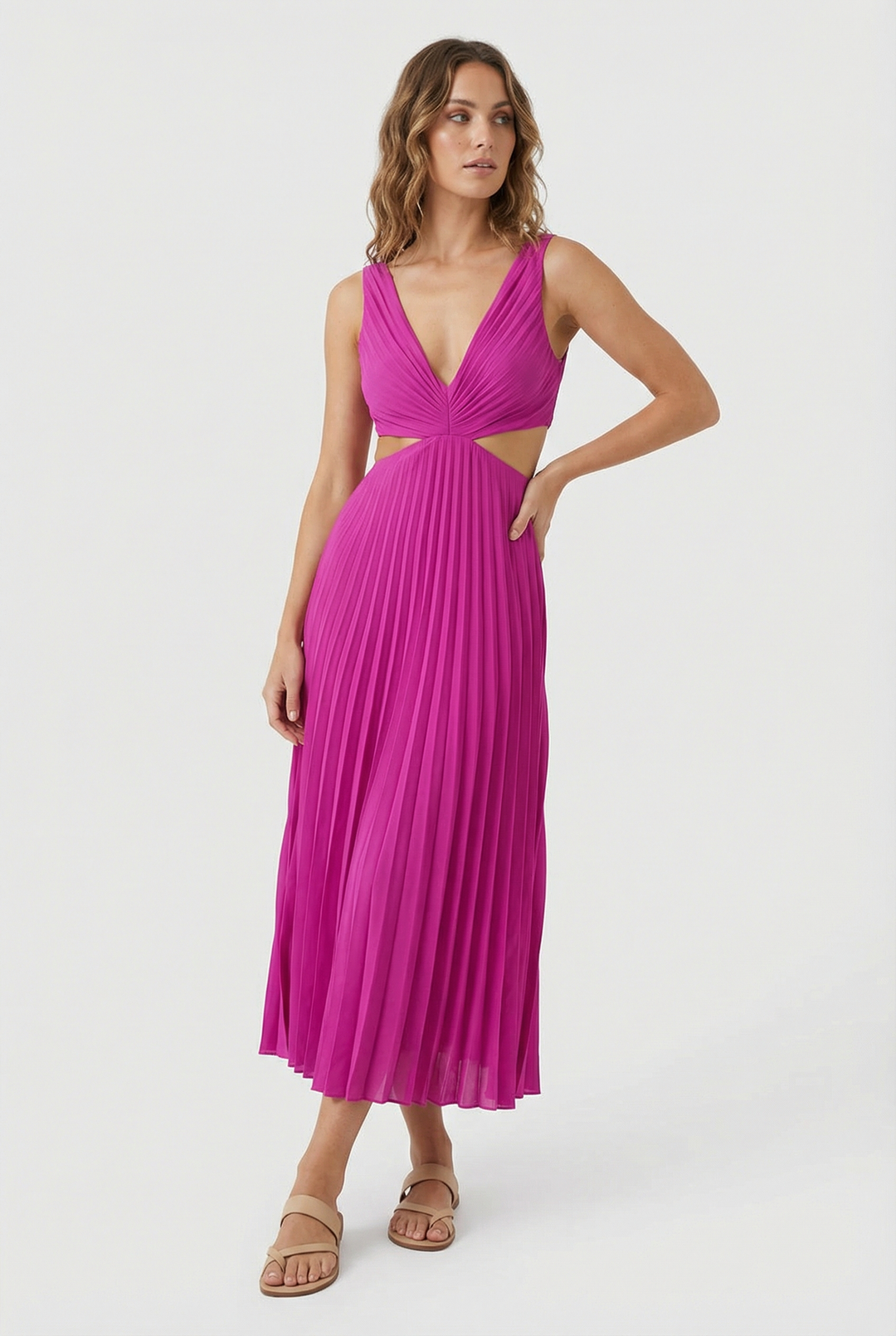 Karina | Chic Pleated Maxi Gown