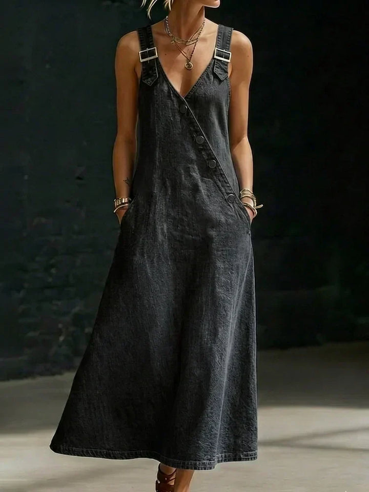 Vera - Button-Up Long Denim Dress