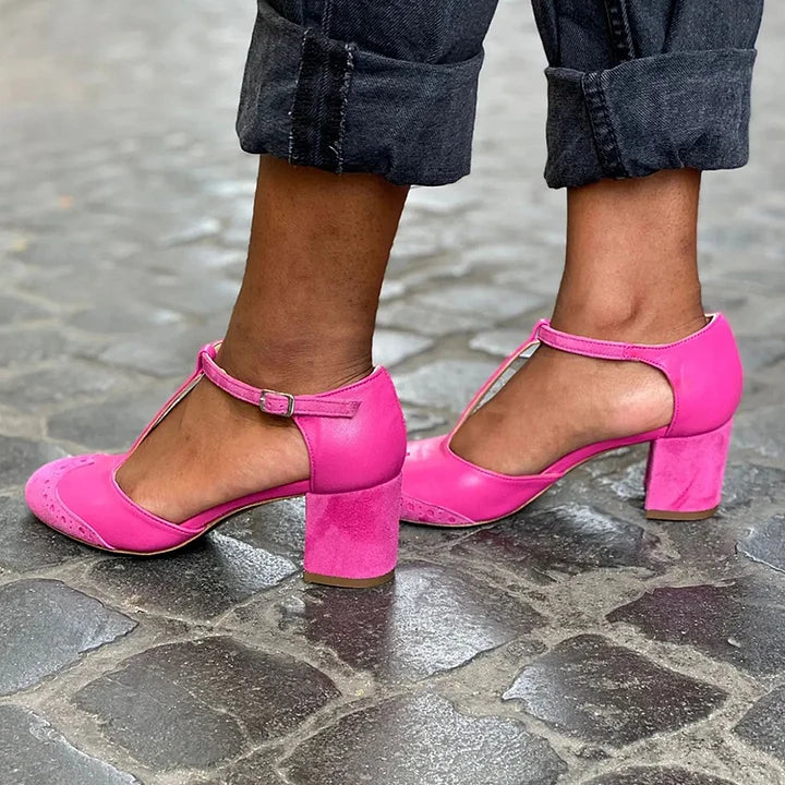 Vantelle | T-BAR Heeled Sandals with Strap