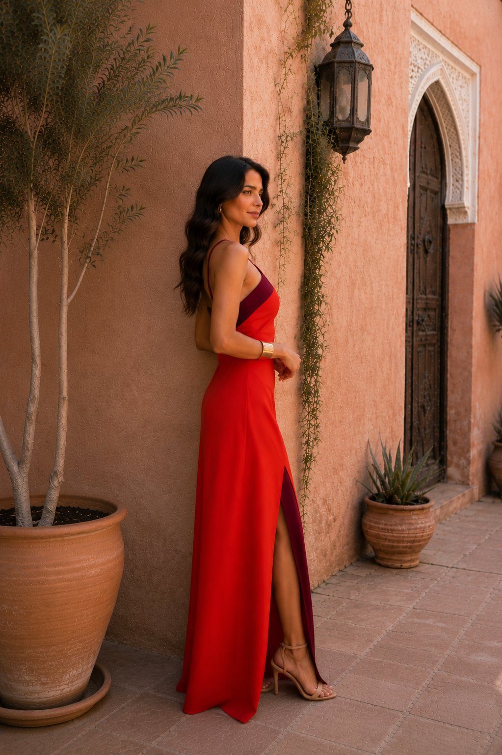 Alvor - Long Halter Neck Dress with Split