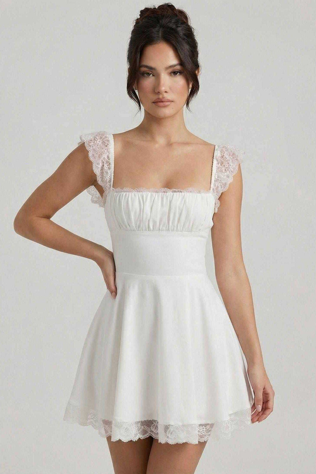 Laura | A-Line Mini Dress Featuring Elegant Accents