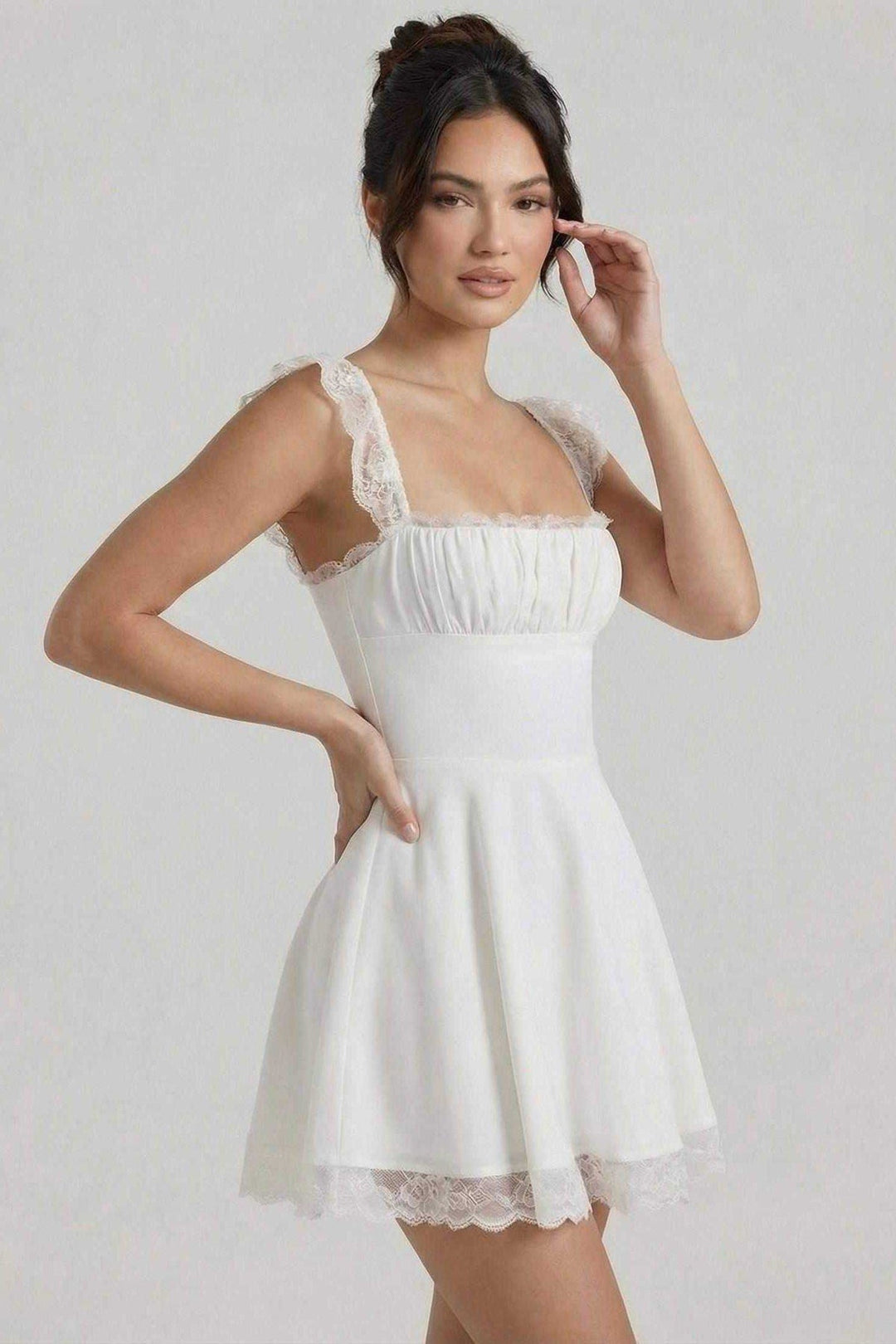 Laura | A-Line Mini Dress Featuring Elegant Accents
