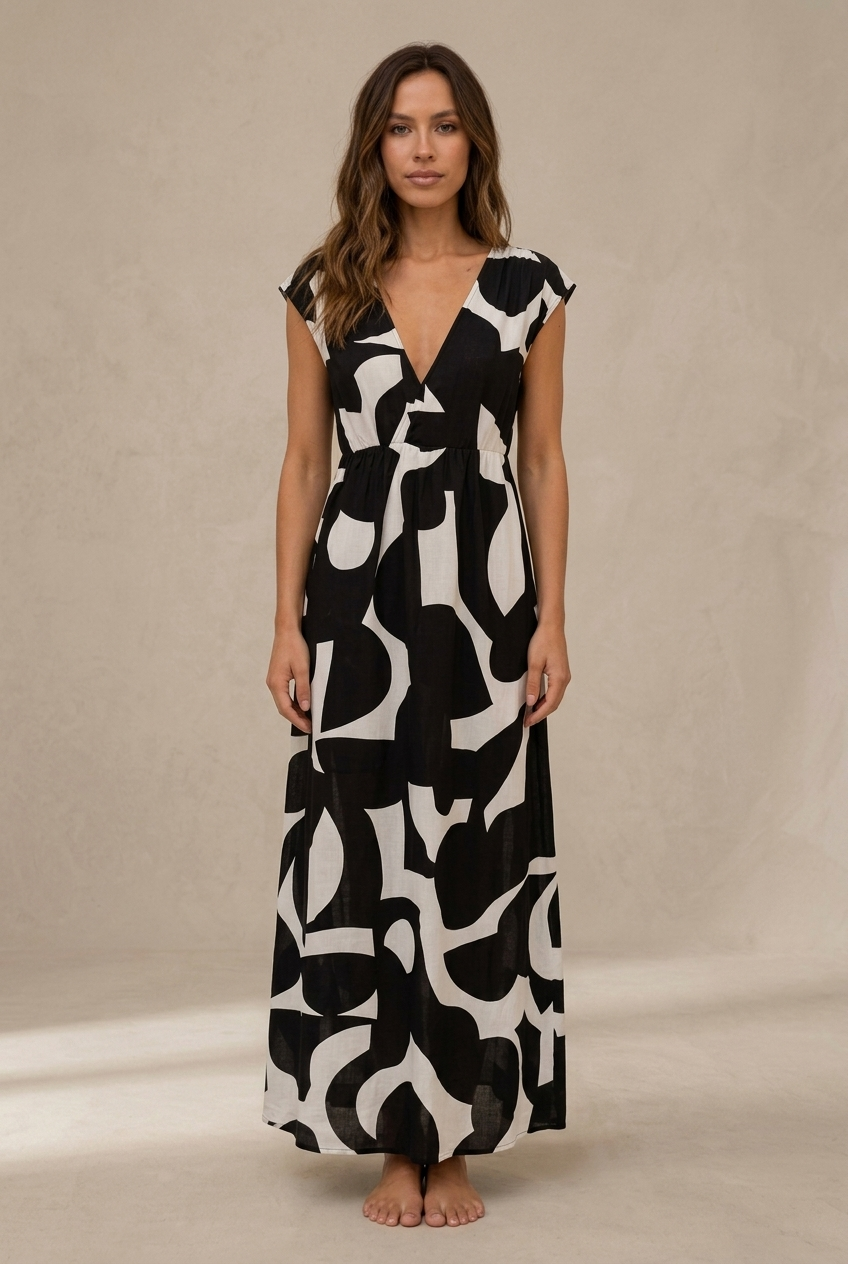 Camellia | Midi Dress with Vibrant Print