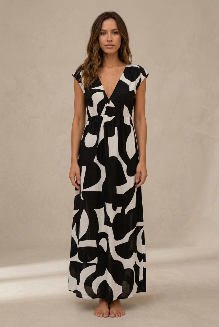 Camellia | Midi Dress with Vibrant Print