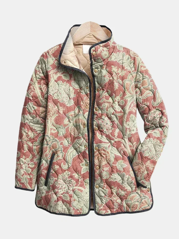Terracotta Quilted Ladies' Coat Pauline