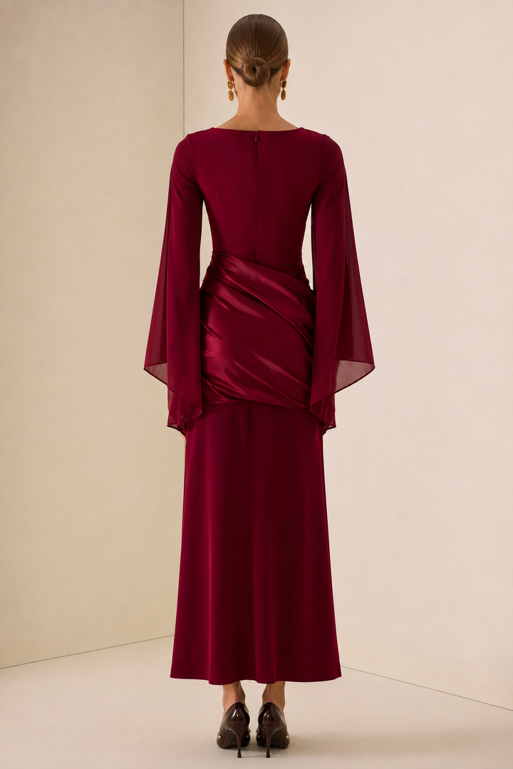 Alana | Cape Sleeve Maxi Dress
