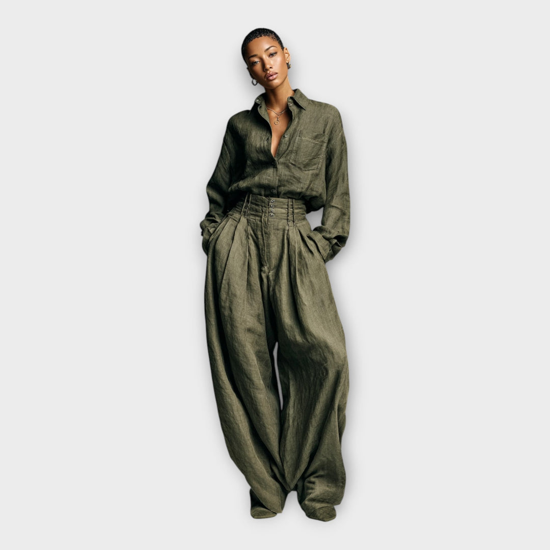 Effortlessly Elegant Shirt and Trousers Set