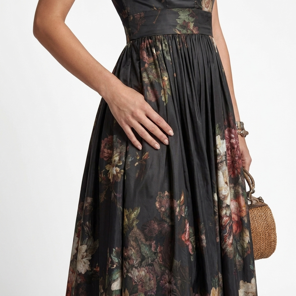 Sophia - Floral Pleated Midi Dress