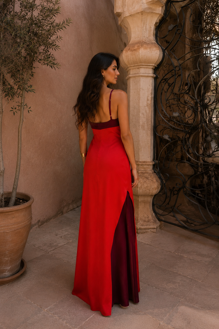 Alvor - Long Halter Neck Dress with Split