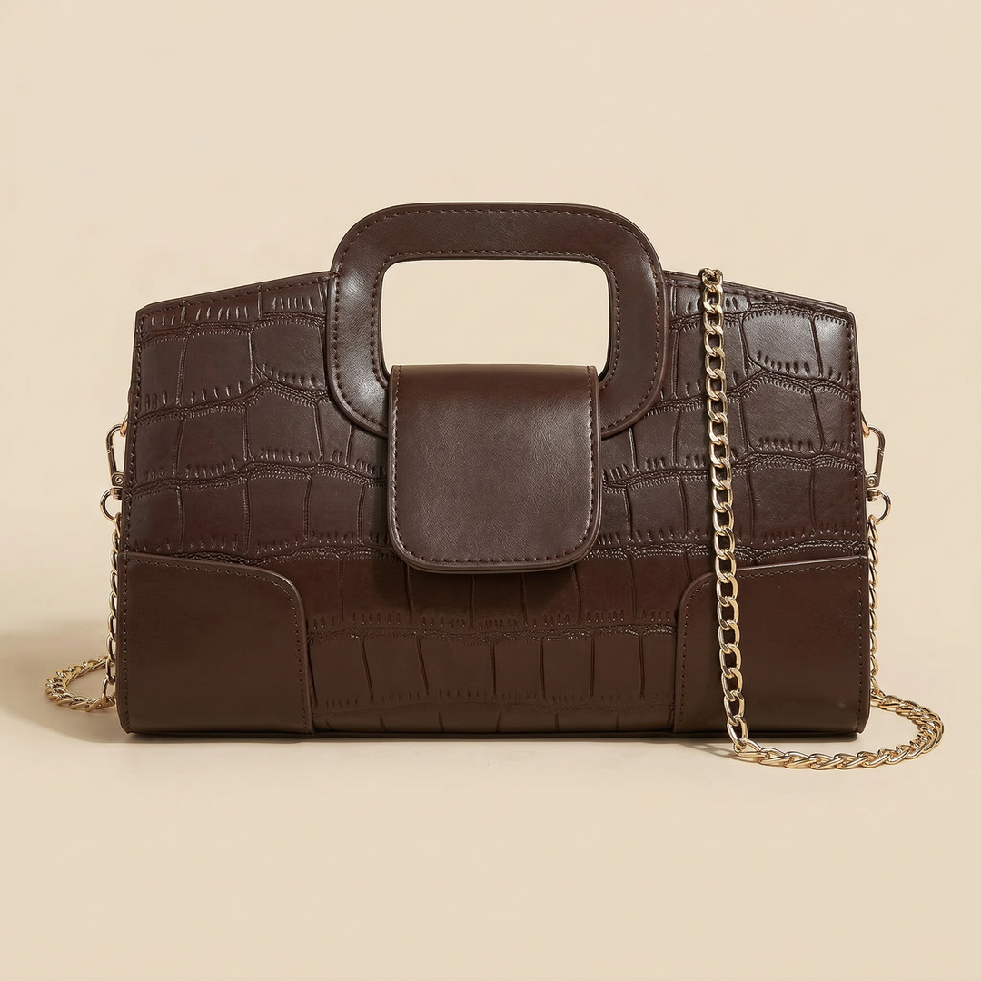 Serayne | Structured Bag with Croc Effect