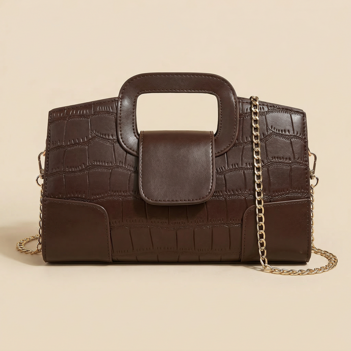 Serayne | Structured Bag with Croc Effect