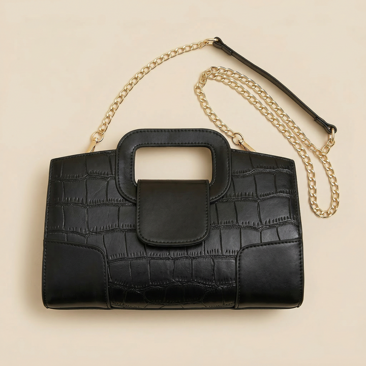Serayne | Structured Bag with Croc Effect