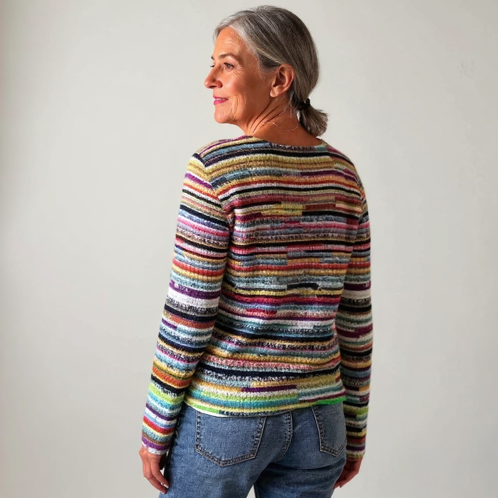 Vibrant Striped Lightweight Knit Sweater