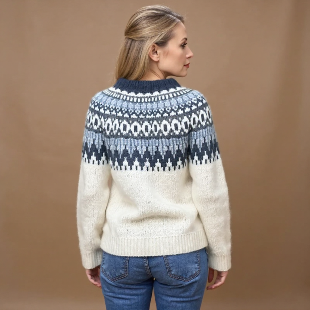 Artisan-Inspired Knitted Sweater with Vibrant Multicolor Design