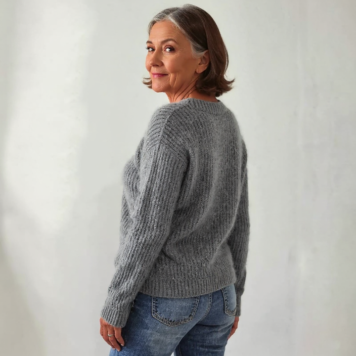 Cozy Knit Sweater Featuring Adorable Sheep Design