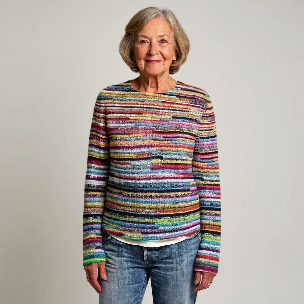 Vibrant Striped Lightweight Knit Sweater