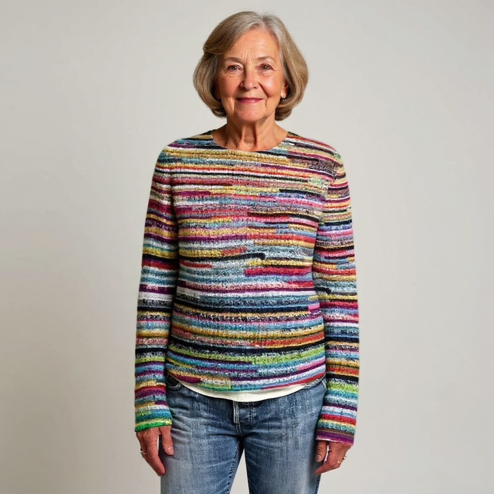 Vibrant Striped Lightweight Knit Sweater
