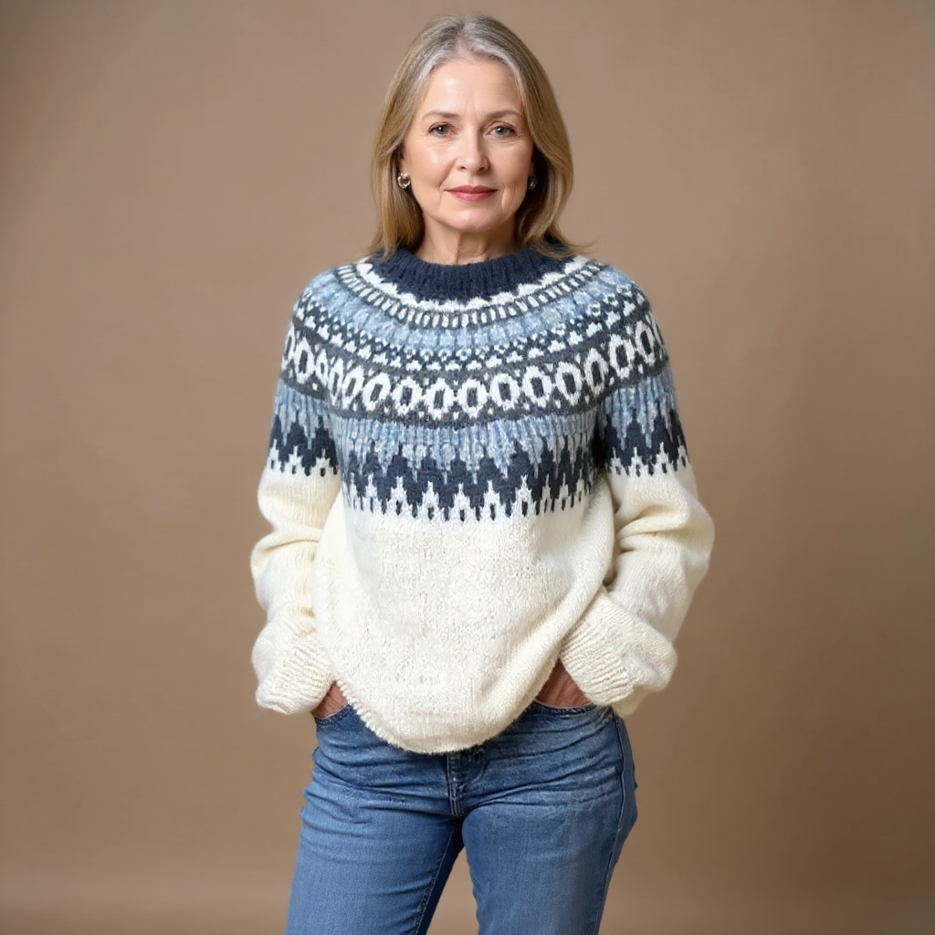 Artisan-Inspired Knitted Sweater with Vibrant Multicolor Design