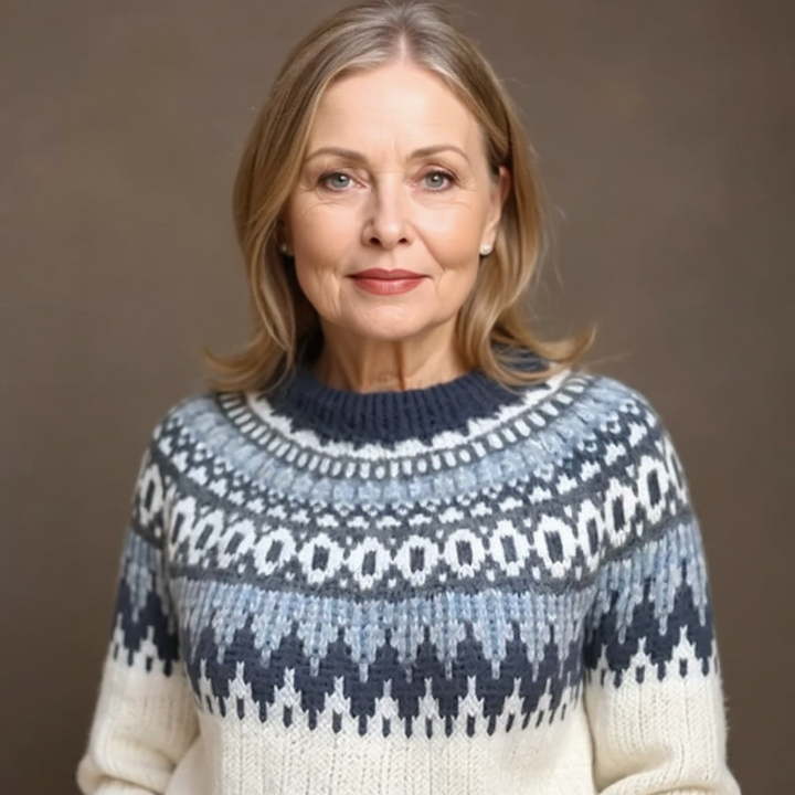 Artisan-Inspired Knitted Sweater with Vibrant Multicolor Design