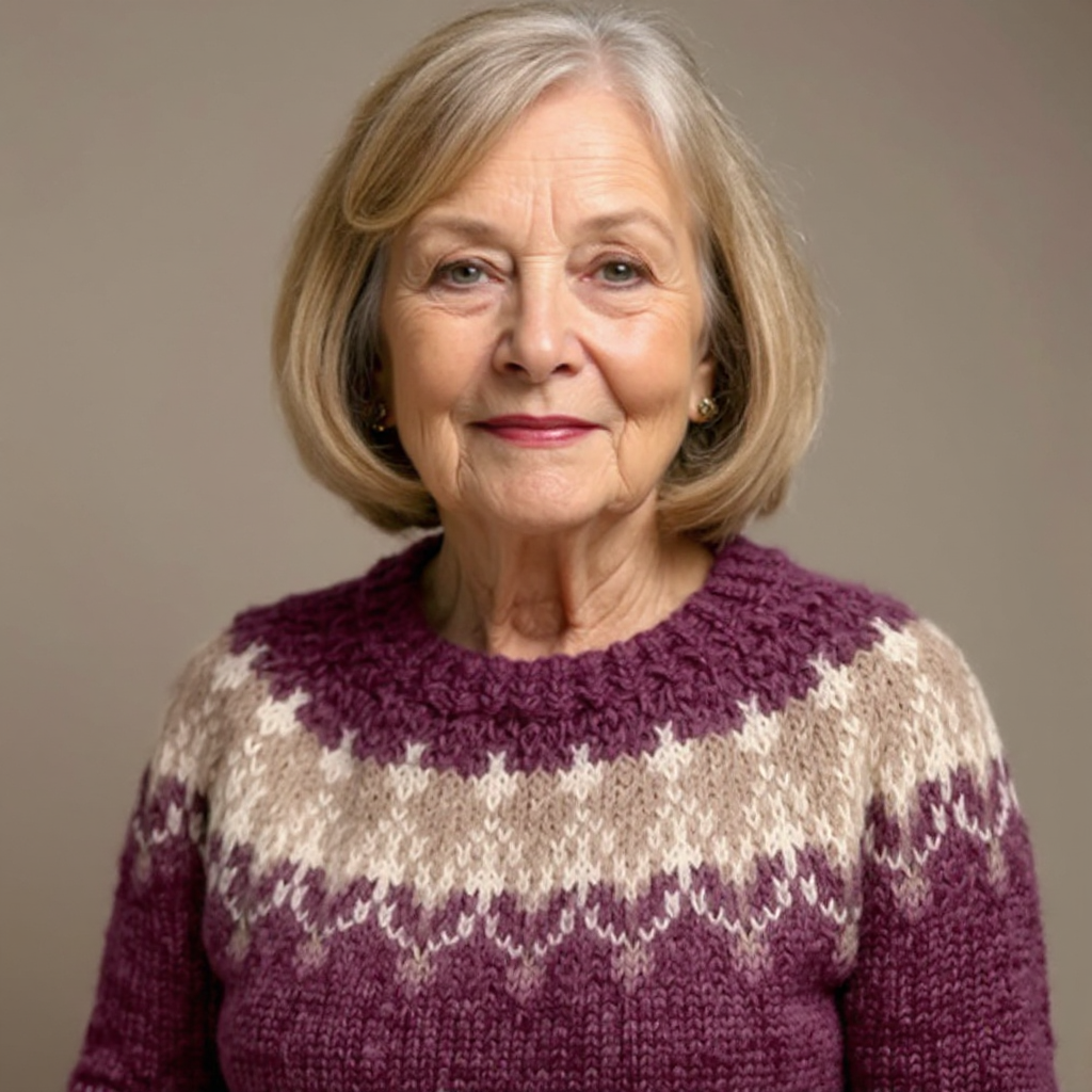 Rustic Patterned Knitted Sweater in Neutral Shades