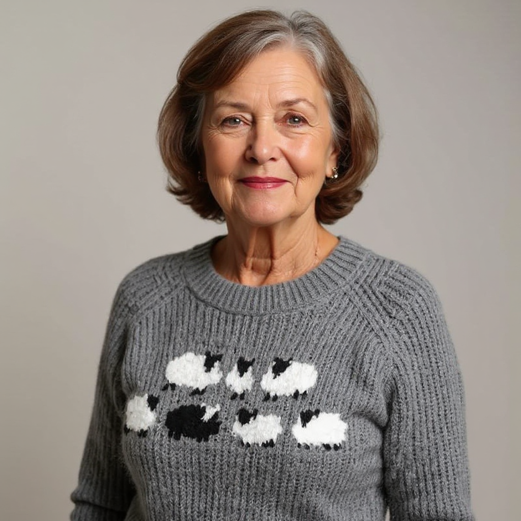 Cozy Knit Sweater Featuring Adorable Sheep Design