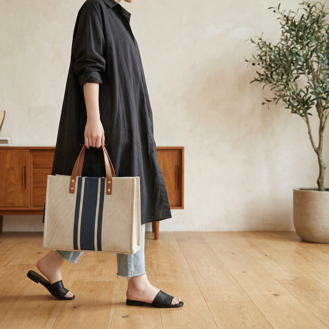 Riviera | Striped Shopper Bag