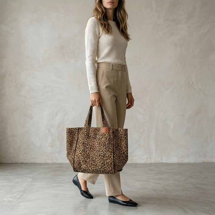 Lysara | Shopper Bag with Painted Pattern