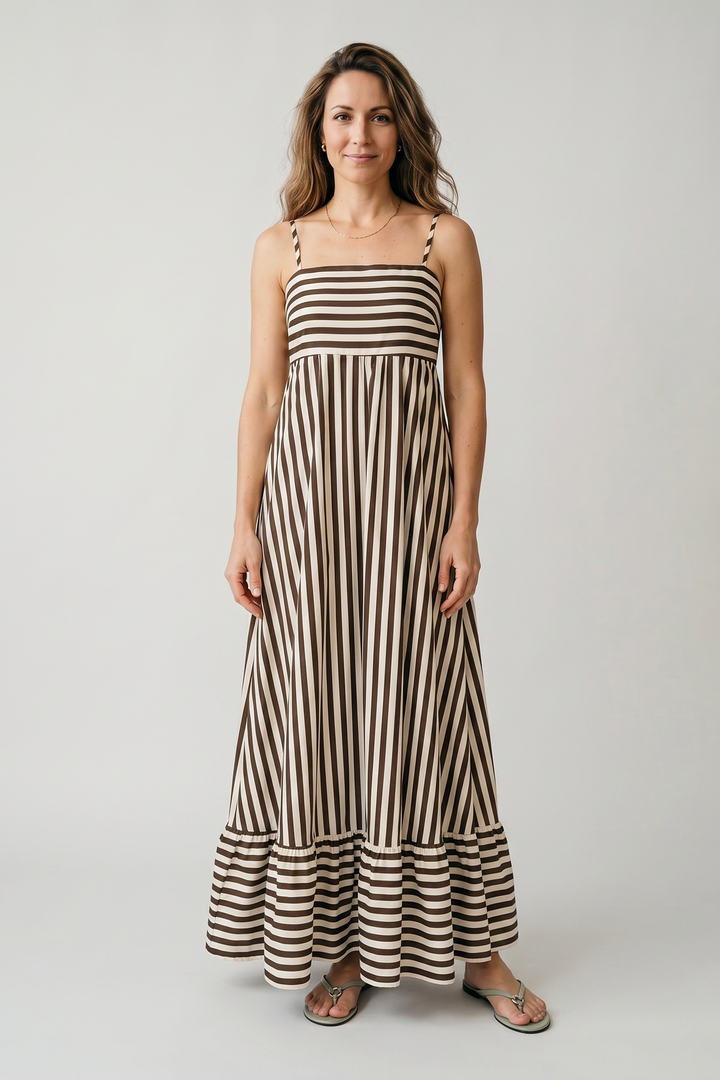 Dana | Sleek Maxi Dress with Straight Neckline