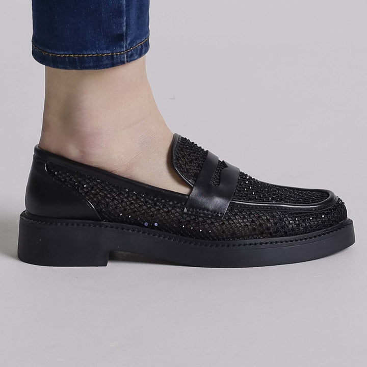 Three-Color Platform Loafers