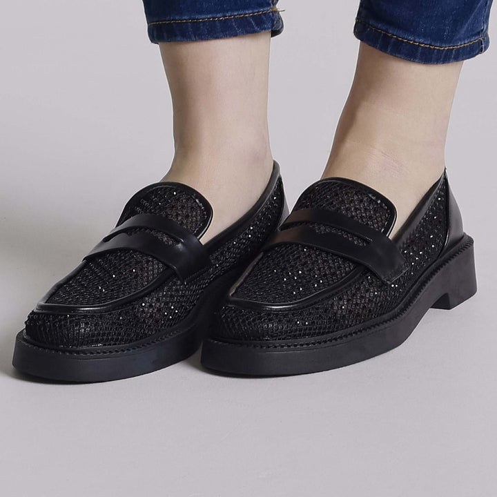 Three-Color Platform Loafers
