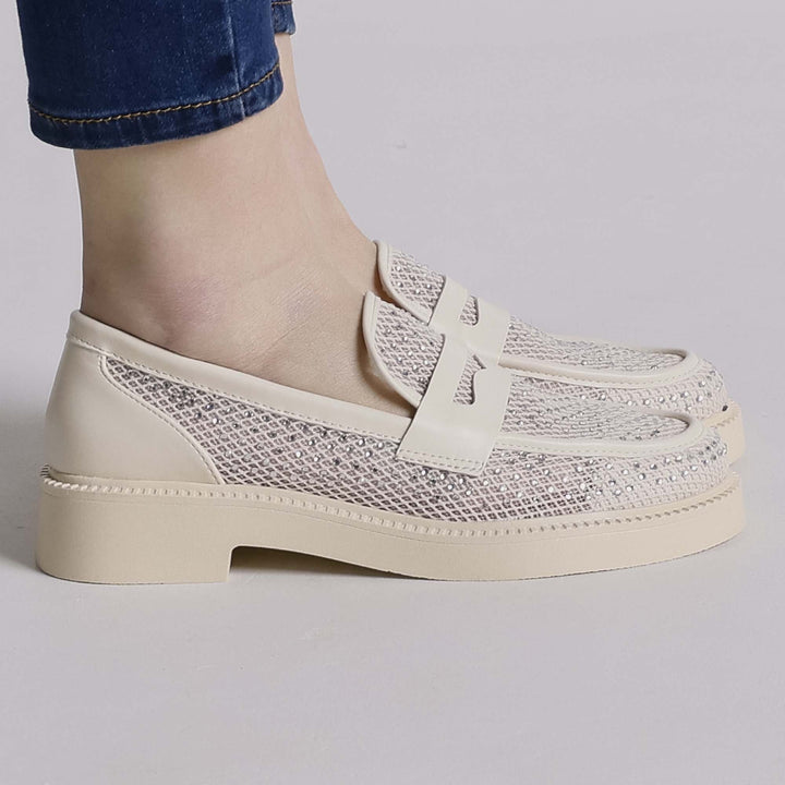Three-Color Platform Loafers