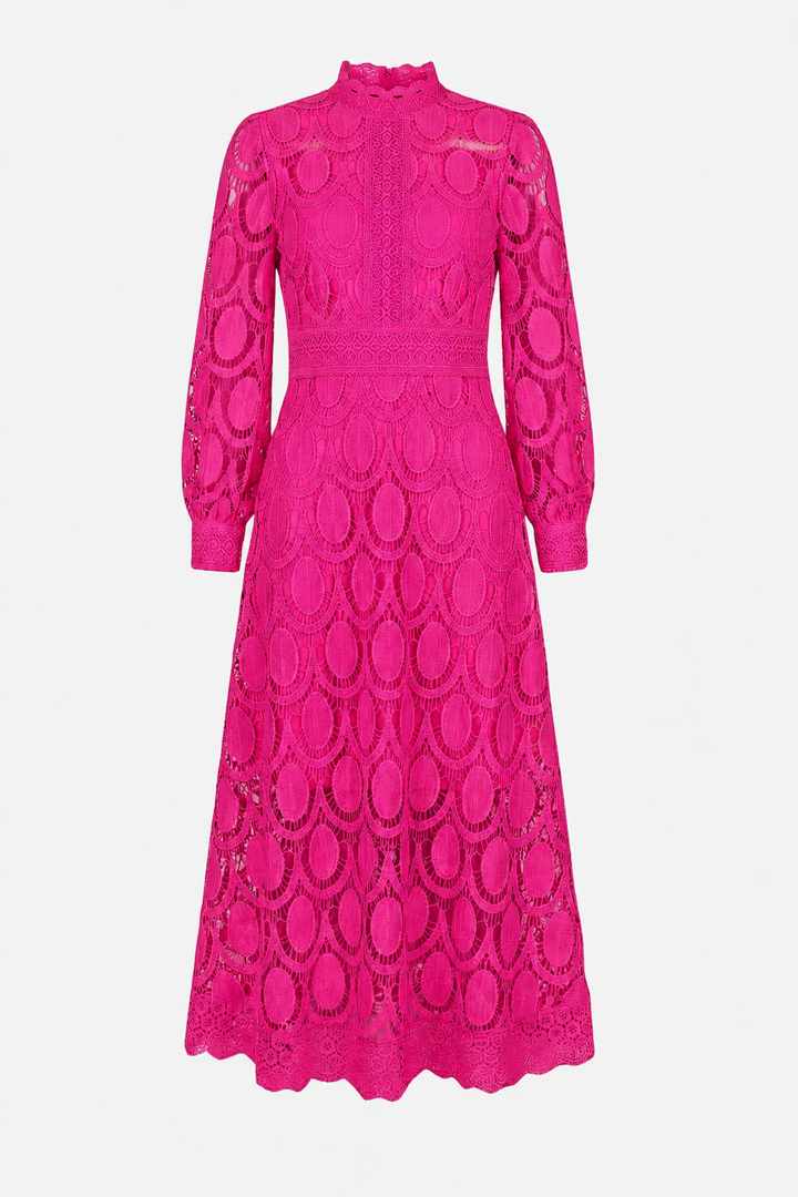 Emika | Elegant Maxi Dress with Stand-Up Collar